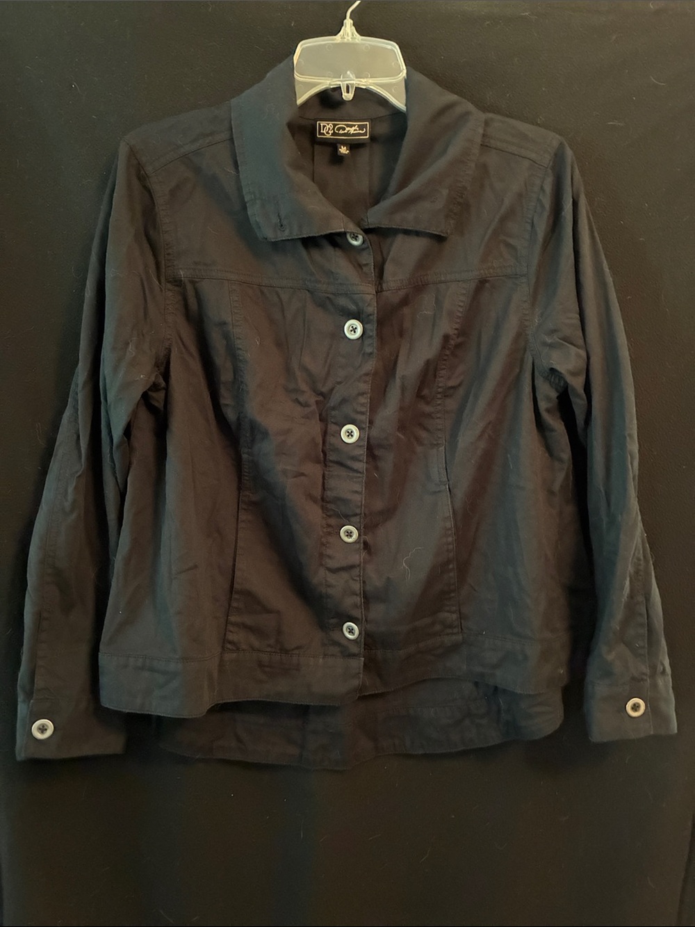 DG2 by Diane Gilman Black Button-Front Utility Jacket